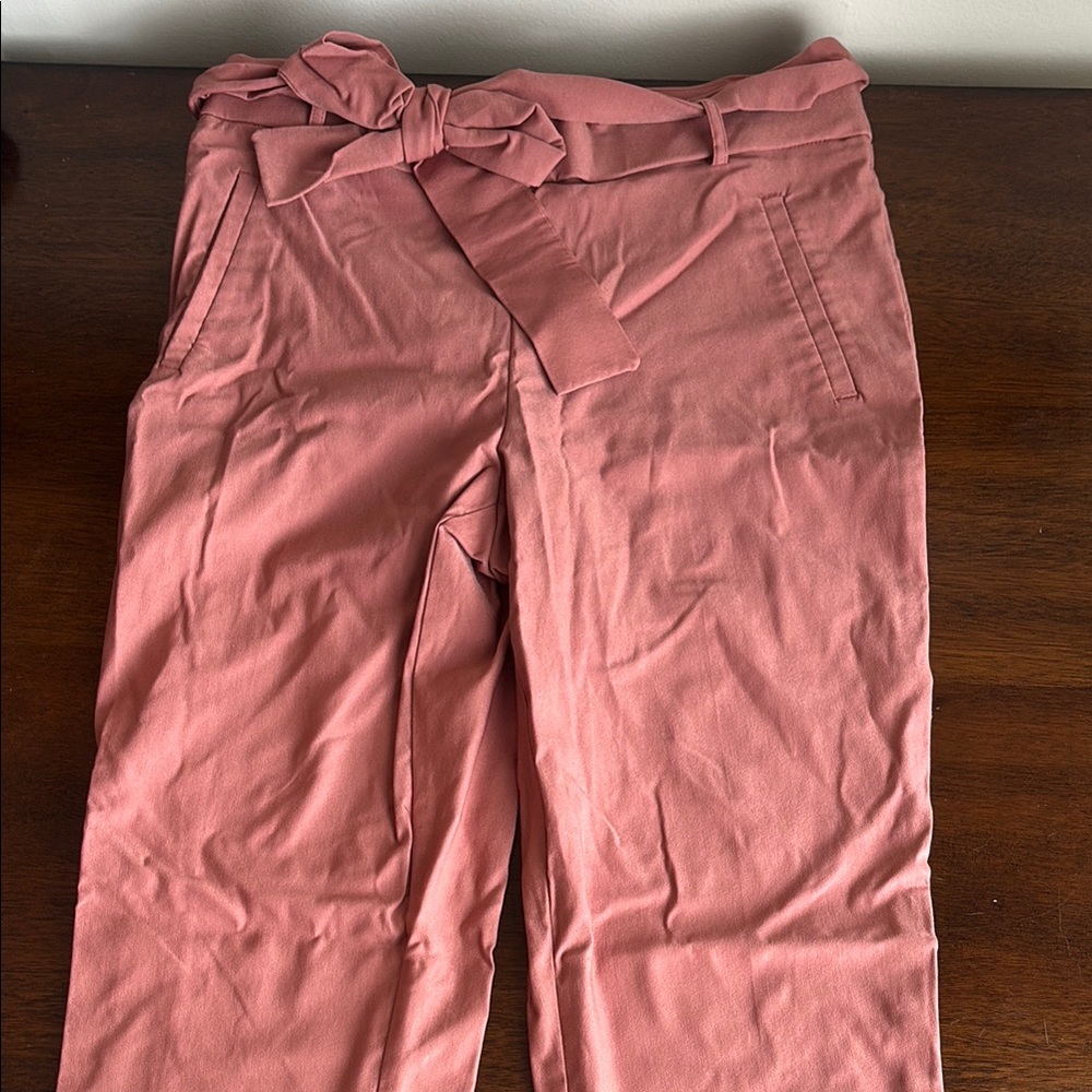 Jules & Leopold Blush Pink Belted Trousers